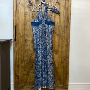 BCBG Dark teal long halter top maxi dress